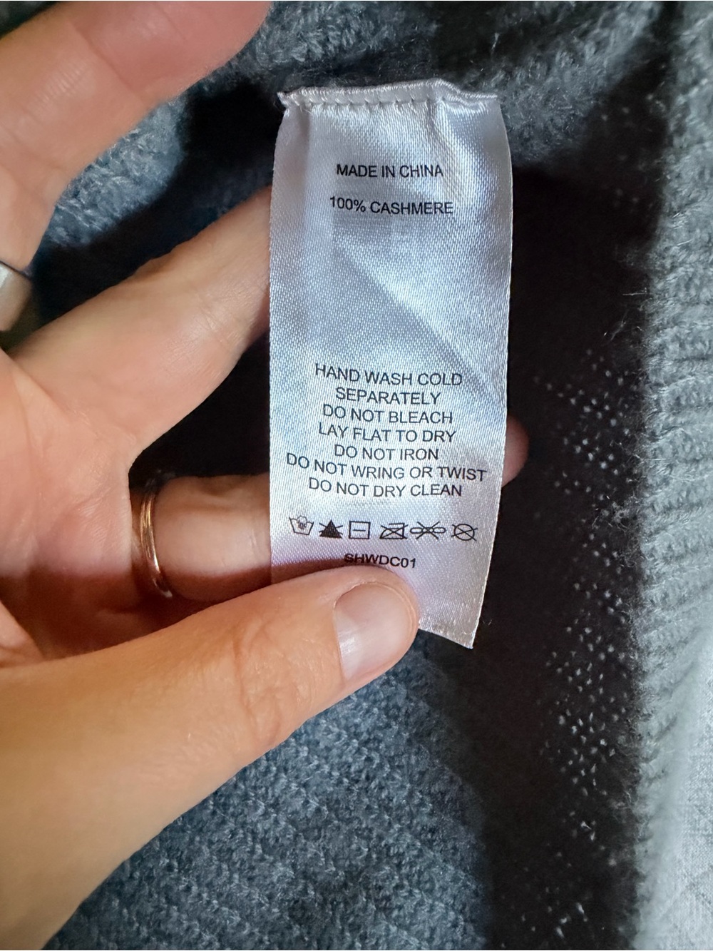 Quince Mongolian Cashmere Fisherman Crewneck Sweater - Slate Blue - Picture 6 of 10